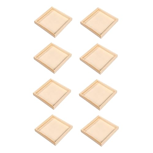 FONDOTIN Wooden Puzzle Trays 8pcs Puzzle Dishes for Blocks Boys and Girls' Room Organizer