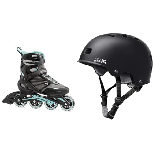 Image of Rollerblade Zetrablade Women's Adult Fitness Inline Skate, Black and Light Blue, Performance Inline Skates