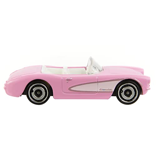 Hot Wheels Plastic Barbie The Movie Die-Cast Pink Corvette In 1:64 Scale