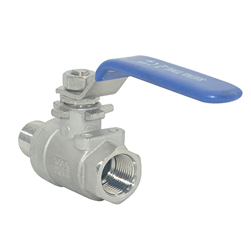 Iyohhar 304 Stainless Steel 1/2 Inch Ball Valve Male To Female Npt Standard Full Port For Water Oil Gas Vinyl Handle Wog1000 thumb #3