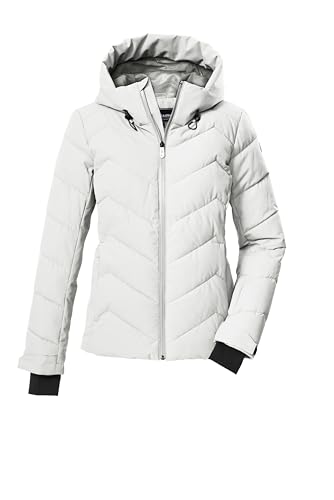 killtec Donna Giacca da sci/giacca trapuntata/giacca funzionale in look piumino con cappuccio e paraneve KSW 31 WMN SKI QLTD JCKT, gebrochenes weiss, 40, 43417-000