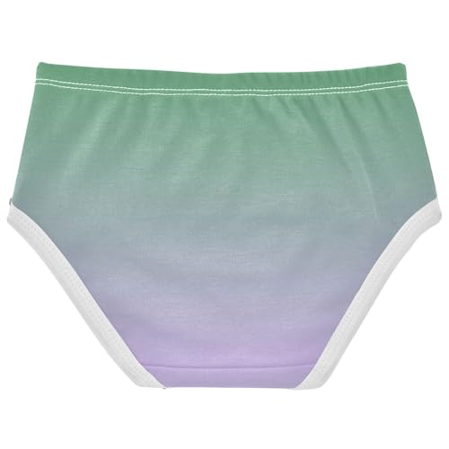 Joisal Clover Green Mauve Gradient Panties Little Girl Girls Underwear Toddlers Cotton Florals Briefs Undies Kids 2t2