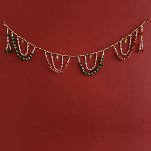 Image of Handmade Door Hanging Round Moti Style Bandarwal Toran (Tmr-03) -Diwali New Year Inauguration Wedding Festival Home Decor Pooja (40 Inch X 6 Inch), Multicolor