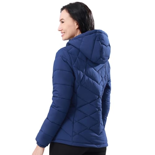CAMEL CROWN Women's Hooded Puffer Jacket with Heat Reflective Lining Lightweight Winter Coat Warm Jacket4