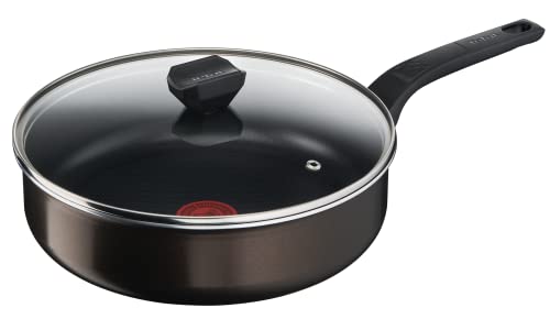 Tefal Sartén de 24 cm + tapa, todos los fuegos excepto inducción, revestimiento antiadherente,...