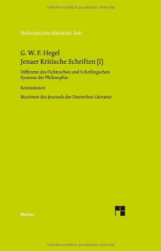 Jenaer Kritische Schriften (I)