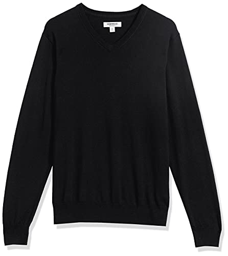 Goodthreads Men's Lightweight Merino Wool V-Neck Jumper (Available In Tall), Black, Large #TOP5