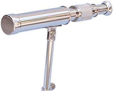 – Brass Nickel Telescope 10" with Adjustable Brass Tripod – Vintage Nautical Spyglass for Home Décor, Gift, Collectors & Exploration – Handmade Maritime Brass Scope