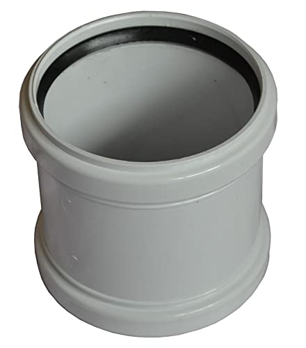 Double Socket Pushfit Soil Pipe Slip Coupling - White - Pack of 2, Pipe Size - 110mm