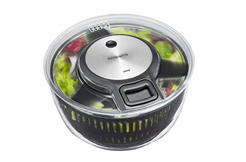 GEFU Speed Wing Salad Spinner, High-quality stainless steel/ABS/POM/PP/SAN, Silver