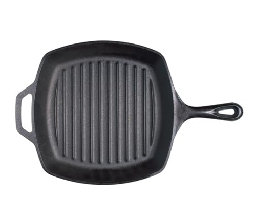 Comparison: Best Pan For Searing 8 Lodge Cast Iron Grill Pan, Square, 10.5 Inch