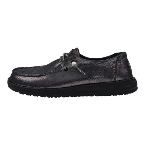 Image of HEYDUDE Women's Wendy Metallic Sparkle Slip On Shoes | Stylish Fashion Loafers for Women | Lightweight & Comfortable