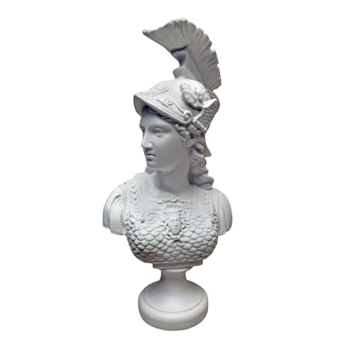 Design Toscano Minerva, Roman Woman of Wisdom Bust Statue Figurine, 6 inches wide, 13 inches tall, Cast Marble Resin, White Finish