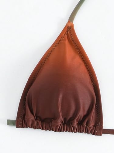 GORGLITTER Women's 3 Piece Swimsuits Triangle Bikini Set with Mesh Cover Up Beach Skirt3