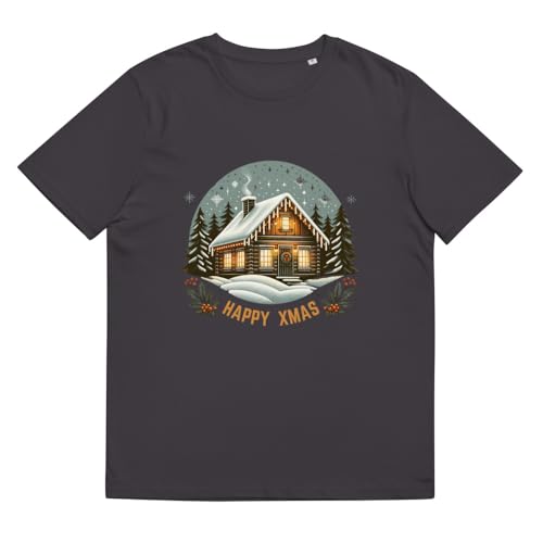T-shirt Happy Xmas Home en coton bio, le cadeau de Noël XL idéal