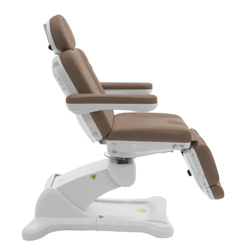 Image of SKINACT Malibu Electric Medical Spa Facial Treatment Chair /Table with 240 Swivel Base, Adjustable Backrest, Leg Rest and Wired Hand Remote Control (Sand)