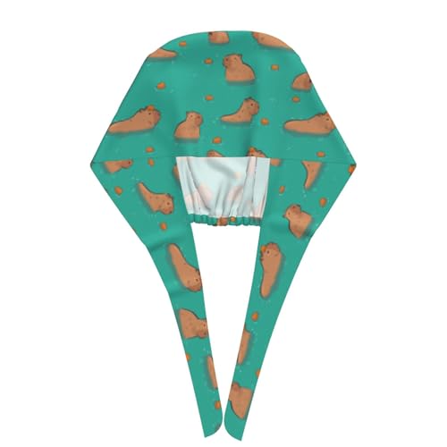 Image of Working Cap Scrub Cap with Sweatband Adjustable Unisex Women Tie Back Hat Nurse Surgical Caps