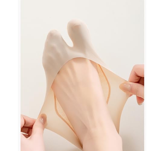 DUNKOING 3 Pairs Low Cut Tabi socks Women No Show Flip Flop Sock Thin Non Slip Summer Socks for Sneakers Loafers Sandals 5-92