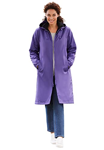 TOTES Women's Plus Size Mid-Length Raincoat