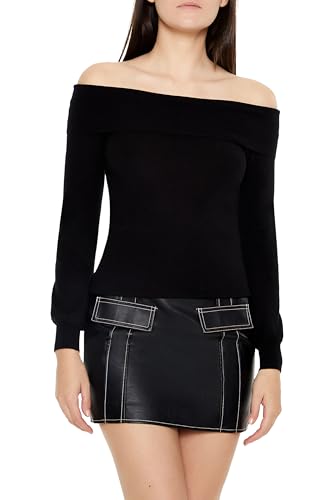 Image of Forever 21 Women's Fitted Off-The-Shoulder Sweater