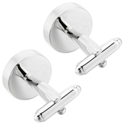 Mancuernillas redondas de nácar para hombre en caja miniatura 5