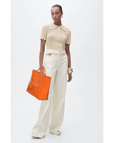 Image of Large Tote Bags for Women PVC Clear Totes Bag Plastic Carry All Bag Kraft Paper Shoulder Handbag Hobo for Work Travel