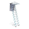 VNABO Attic Telescopic Ladder Semi-Automatic Titanium Magnesium Carbon Steel Folding Ladder Home Stealth Step Ladders 1102lb