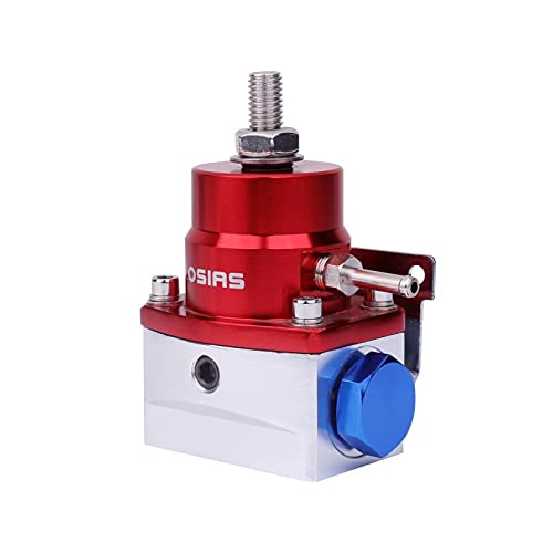 Osias Universal Adjustable Fuel Pressure Regulator Kit +160 Psi Pressure Gage An6 Fitting Connectors Kit Red&Sliver #TOP2