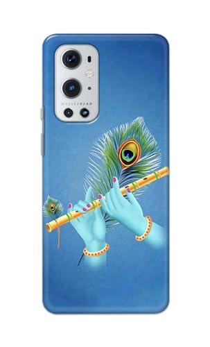 Image of PRINTFIDAA Printed Hard Back Cover Case for OnePlus 9 Pro Back Cover (Flute in Krishna Hands) -112