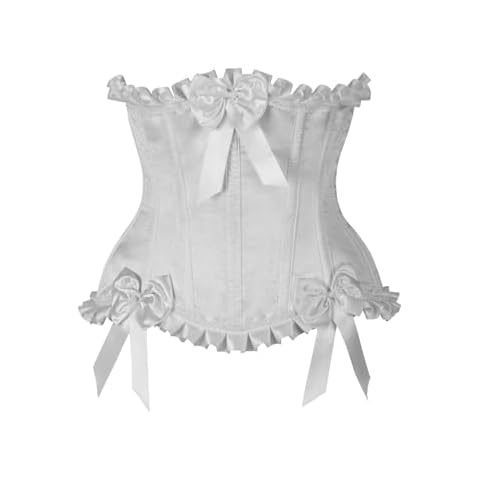 Top Drawer White Steel Boned Burlesque Underbust Corset Waist Cincher (5X) Cover