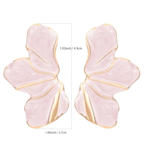 Flower Earrings for Women Big Statement Earrings for Women Large Irregular Petal Floral Earring Fancy Green Blue Pink White Flower Stud Earring Trendy Jewelry3