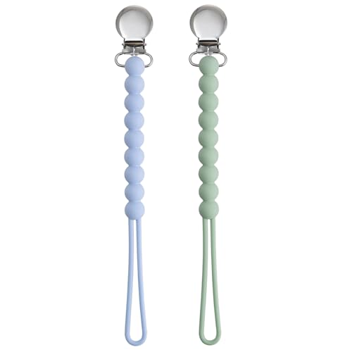 Image of Pacifier Clip for Boys - MORIBOX Paci Clip Soothe Baby Binky Holder for Shower Birthday Gift 2 Pack