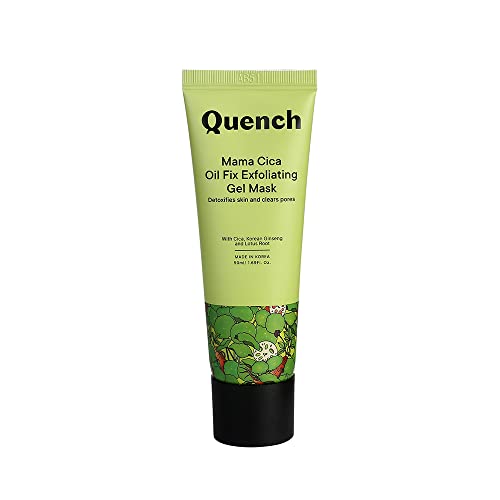 QUENCH Mama Cica Oil Fix Exfoliating Gel Mask | Korean Face Mask For Skin Detox And Oil Control | Hydrates And Brightens Skin | With Cica, Korean Ginseng & Lotus Root, 50ml For Rs. 223 @ 55% off