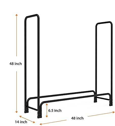 Rocky Mountain Goods Firewood Rack Outdoor / Indoor - Wood Storage Firewood Holder - Heavy Duty Steel Log Rack - Easy Install In Minutes - Included Hardware - Keeps Firewood Up And Dry - 4 Foot #TOP1