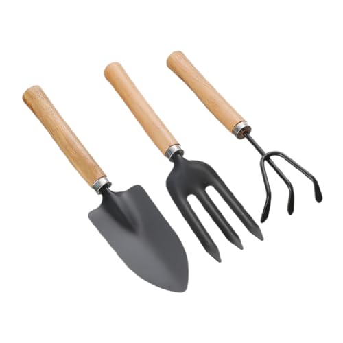 BESPORTBLE 3piezas Herramientas de Jardinería para Suculentas Kit de Pala de Mano Rastrillo de Jardín y Herramientas Manuales para Jardín Interior y Exterior