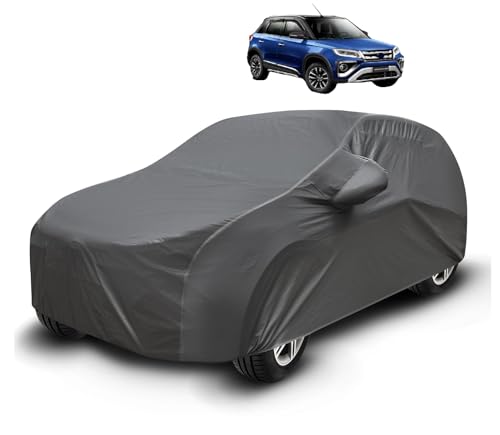 Image of Auto Hub Waterproof Car Cover Compatible with Urban Cruiser with Mirror Pockets, Soft Cotton Lining, Urban Cruiser Car Cover Waterproof, Grey