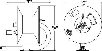 Reelcraft CT6050LN Light Industrial Hand Crank Hose Reel, 50' Air/Water Hose Not Included