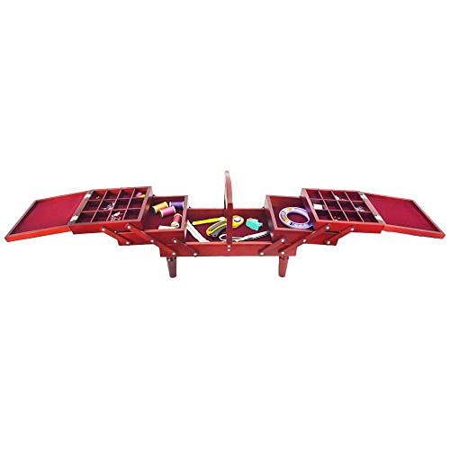 3-Tier Wooden Sewing Caddy With Tapestry Top 18-1/2In By 8-3/4In By 14In. #TOP4
