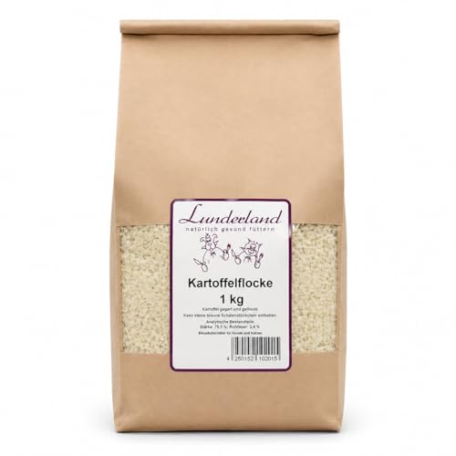 Lunderland Kartoffelflocke | 1 kg | Einzelfuttermittel für Hunde | Hoher Vitamin-C Gehalt