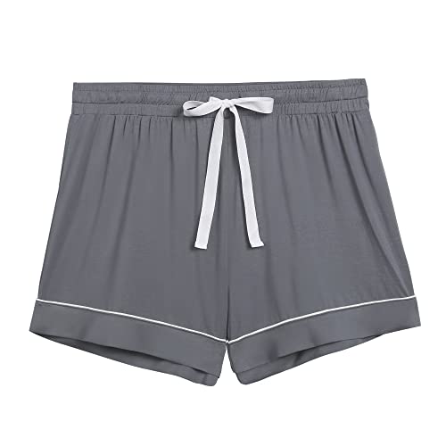 Image of Cherrydew Women Bamboo Viscose Super Soft Comfy Summer Cooling Short Sleeve Button Down Pajama Shorts Set S-XXL