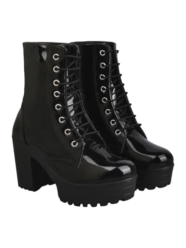 Image of Shoetopia Women & Girls Lace Up Block Heeled Western Boots