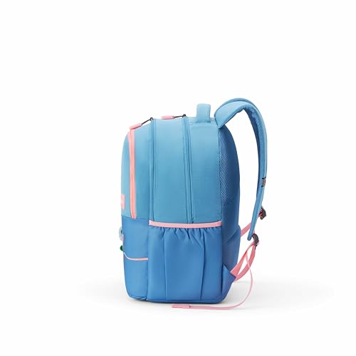 Image of American Tourister Diva | 35 Ltrs | 3 Compartments | Bottle Pocket | Ergonomic Padded Back Panel & Shoulder Straps | High School Backpack | 1 Year International Warranty | Elemental Blue