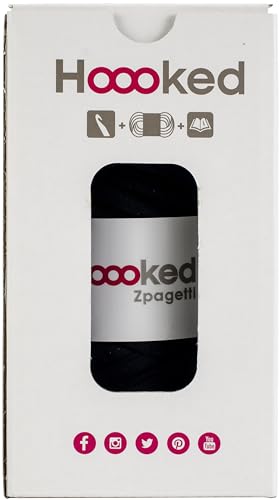 Hoooked Macrame Hanging Basket Kit W/Zpagetti Yarn-Black