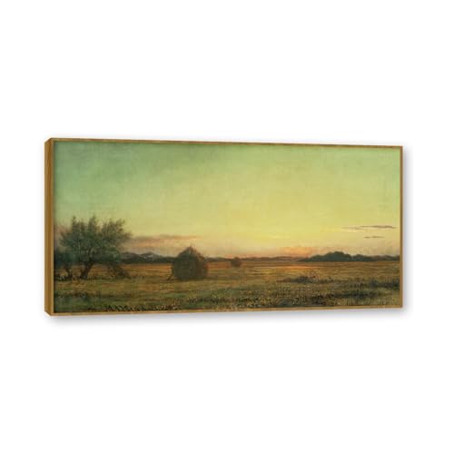 Cadre Couleur Teck Jersey Meadows Tableau Paysage Nature 30x60cm