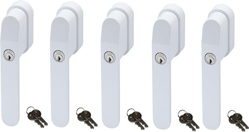 ABUS FG400W, abschließbarer Fenstergriff in weiß im Set 5 Stück, alle gleichschließend AL0125 mit zehn Schlüsseln