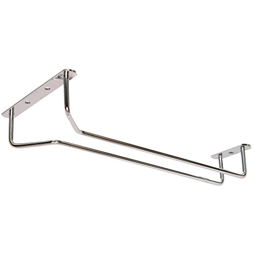 BaodeLi Set of 2-10-Inch Long Wine Glass Rack Wire Hanging Rack Wine Glass Hanging Rack Wire Wine Glass Hanger Rack Stemware Rack Under Cabinet Chrome Finish