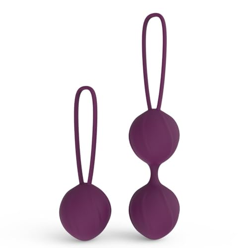  HUNTVE Kit di esercizi con 2 palle da ginnastica viola, rafforza e tonifica i muscoli pelvici, adatto a principianti e giocatori esperti!