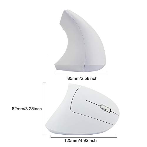 Firstmemory Wireless Vertical Mouse, Wireless Ergonomic Vertical Mouse, 2.4G High Precision Optical Mice 800/1200/1600Dpi For Pc Laptop Desktop Mac (Ergonomic Mouse-White) #TOP4
