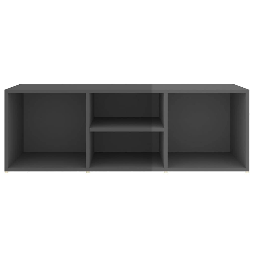 Artykuły gospodarstwa domowego Ławka do przechowywania butów wysoki połysk szara 105x35x35 cm Engineered Wood Storage & Organization