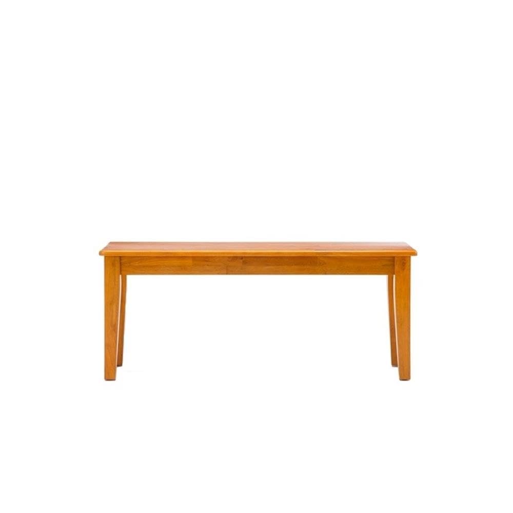 BOWERY HILL 44" Solid Rubberwood Dining Bench, Oak Finish, 18" Seat Height, Farmhouse Shaker Style, Durable Eco-Friendly Design, Entryway, Mudroom or Dining Room Seating